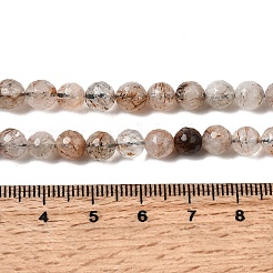 Нити бусин из рутилированного кварца из натурального черного золота&nbsp;G-D359-A02-6mm