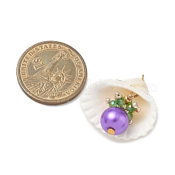 Подвески из натуральной ракушки и круглого стекла&nbsp;PALLOY-MZ00912-02