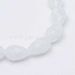 Слезинка граненый имитация нефрита стеклянные бусы пряди&nbsp;GLAA-Q052-A05