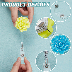 6 шт. выдвижная катушка для значков из розовой смолы&nbsp;HJEW-NB00303