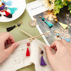 12шт 6 цвета полиэфирная кисточка кулон украшения&nbsp;HJEW-AB00194