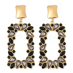 Серьги-гвоздики со стеклянными подвесками из нержавеющей стали 304&nbsp;EJEW-M095-13G-02