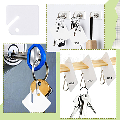 1 комплект пластиковых пустых брелоков со стальными застежками-цепочками&nbsp;AJEW-SP0001-44