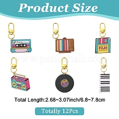 12 шт. 6 стильных эмалевых подвесных украшений из сплава&nbsp;HJEW-YW00212