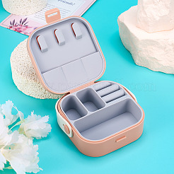 Квадратная коробка для набора ювелирных изделий из искусственной кожи&nbsp;AJEW-TAC0014-13C