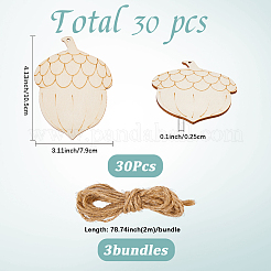 10 шт. необработанные пустые деревянные подвески для художественной росписи&nbsp;DIY-WH20063-005A