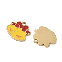 Рождественские эмалевые подвески из нержавеющей стали 304&nbsp;STAS-Z093-08L-G