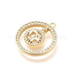 Латунные микро проложить кубического циркония подвески&nbsp;KK-G519-06G-03