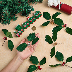 45 шт. искусственные листья падуба из пенопласта и ткани&nbsp;AJEW-SC0031-52B