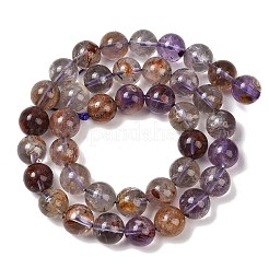 Натуральные фиолетовые фантомные кварцевые бусины из лодолитового кварца&nbsp;G-R446-12mm-01A