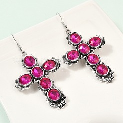 Серьги-подвески из сплава стекла для женщин&nbsp;LS-EJEW-U053-03AS-02