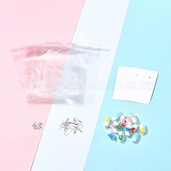 Наборы для изготовления полупрозрачных пластиковых капсул для таблеток и латунных висячих сережек своими руками&nbsp;DIY-FS0007-13