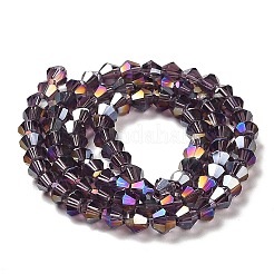 Прозрачные стеклянные бусины гальваническим пряди&nbsp;GLAA-F029-4mm-A04