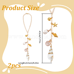 2 шт. подвеска из сплава и натуральной ракушки&nbsp;HJEW-DR00184