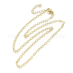Ожерелья из латунных текстурированных цепочек-кабелей&nbsp;NJEW-M108-34G