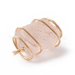 Подвески из медной проволоки из натурального розового кварца&nbsp;PALLOY-JF01980-03