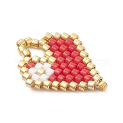 Подвески в виде сердечек из бисера&nbsp;PALLOY-MZ01147-01