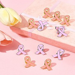 12 шт. 2 стиля розовая лента эмалированная булавка для осведомленности о раке груди&nbsp;JEWB-FS0001-08