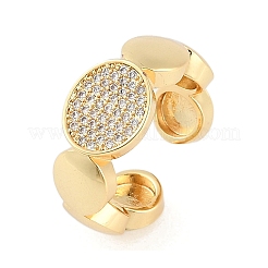 Открытые манжеты из латуни с микропаве и прозрачным цирконием для женщин&nbsp;LS-RJEW-M026-01G-01