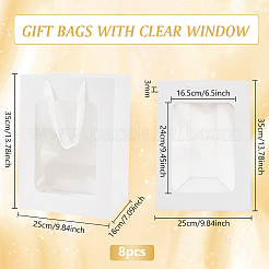 Бумажные подарочные пакеты с видимым окном и веревочными ручками&nbsp;ABAG-WH0040-14C
