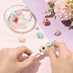 6 шт. 6-х цветные бусины из полимерной глины ручной работы со стразами&nbsp;FIND-YW0010-98