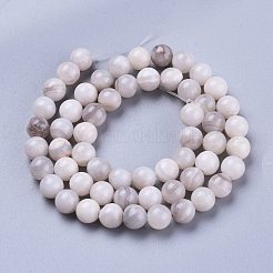 Натуральный белый агат бисер нитей&nbsp;G-K410-11-6mm