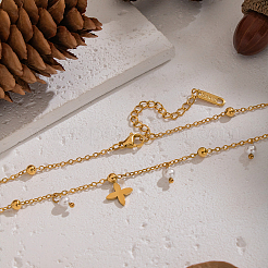 Элегантные женские ожерелья с подвесками в виде креста и круглых бусин из нержавеющей стали 304 и искусственного жемчуга&nbsp;YC6903