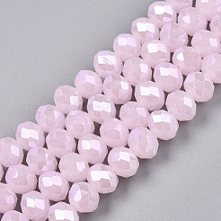 Стеклянные бусины с гальваническим покрытием &nbsp;LS-EGLA-A044-J8mm-A02