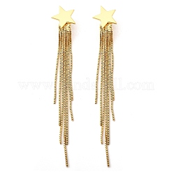 Латунные серьги-гвоздики в форме звезды&nbsp;EJEW-P226-15G