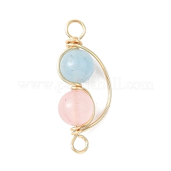 3 шт. 3 вида подвесок-соединителей с круглыми звеньями из натурального розового кварца&nbsp;PALLOY-JF04678