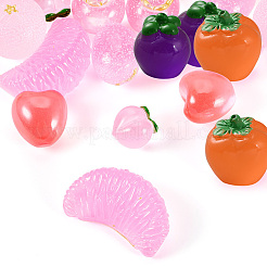 16 шт. 8 стиля светящихся смоляных украшений для фруктов&nbsp;DJEW-TA0001-16