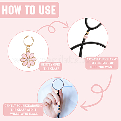 6 шт. 6-х цветный эмалированный сплав стетоскоп подвесные украшения&nbsp;HJEW-SP0001-33