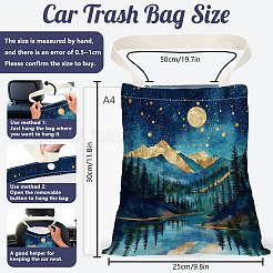 2 шт. двухцветные полиэстеровые подвесные автомобильные мусорные мешки с принтом&nbsp;ABAG-DR0001-16D