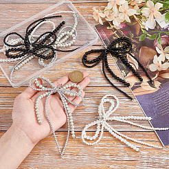 6 шт. 3 цвета бант стеклянные бусины обувь подвески&nbsp;HJEW-GO00082