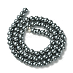 Круглые бусины из экологически чистого окрашенного стекла с жемчугом&nbsp;HY-A008-6mm-RB077