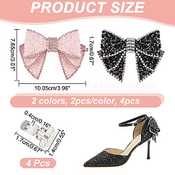 Подвески для обуви с бантом и стразами из смолы&nbsp;FIND-GA0004-20