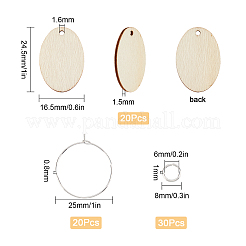 Набор для самостоятельного изготовления овальных подвесок-бирок для бокалов вина&nbsp;DIY-SC0018-60