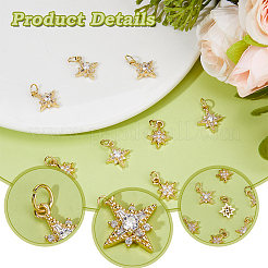 12 шт. 2 стиля латунные подвески с микропаве и кубическим цирконием&nbsp;KK-DC0004-83