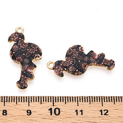 Подвески из сплава светлого золота с принтом&nbsp;ENAM-N056-210C