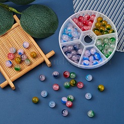 6 стиль окрашенных распылением нитей стеклянных бусин&nbsp;GGLA-YW0001-08