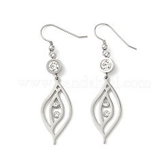 Серьги-подвески в форме листьев из нержавеющей стали 304&nbsp;EJEW-Z129-13P