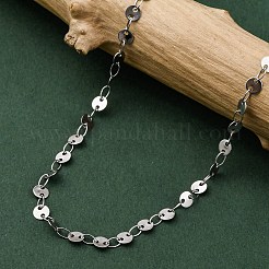 Ожерелья из нержавеющей стали 304 с плоскими пайетками для женщин с защитой от потускнения&nbsp;NJEW-K255-28P