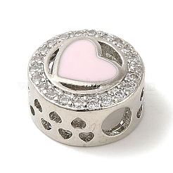 Покрытие стойки латунное микропаве прозрачный кубический цирконий с эмалированными бусинами&nbsp;KK-P267-17P