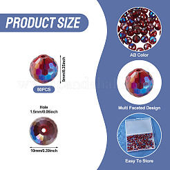 80 шт. стеклянные бусины с полурадужным покрытием&nbsp;EGLA-TA0013-04B