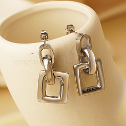 Стильные серьги-гвоздики из нержавеющей стали 304 неправильной прямоугольной формы&nbsp;BP9189