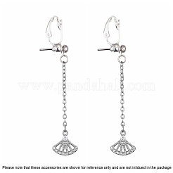 Латунные серьги с клипсами&nbsp;X-KK-Q115-S-NF