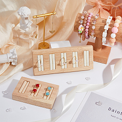 2 шт. 2 стиля прямоугольные подставки для колец из бамбука с 5 ячейками и деревянные подставки для колец с 3 ячейками&nbsp;RDIS-HY0001-02B