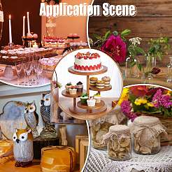 4-ярусная круглая деревянная стойка для ювелирных изделий&nbsp;ODIS-WH0086-168