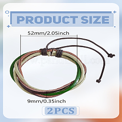 1шт. многорядные плетеные браслеты из искусственной кожи для женщин и мужчин&nbsp;BJEW-LP0003-38