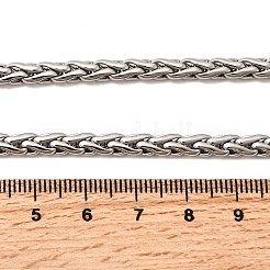 Женские ожерелья из цепочек пшеницы из нержавеющей стали 304 толщиной 4.5 мм&nbsp;NJEW-B134-05A-P